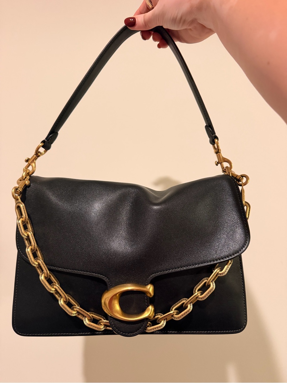 Coach Chain Tabby Shoulder Bag 30 in black